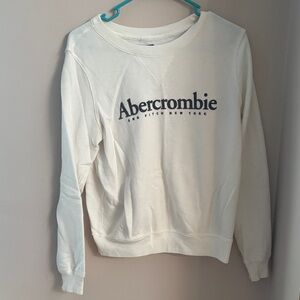 Abercrombie & Fitch Off White Crew Neck Sweatshirt